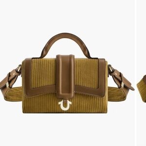 ♥️True Religion Brand Women’s Satchel Courderoy Mini Crossbody Travel Handbag